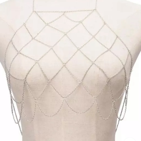 Halter Style Bikini Chain, Silvertone or Goldtone - Picture 4 of 8